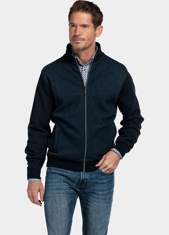 Baileys Vest Blauw Sweat Cardigan Zip  2-tone Ja 522250/60