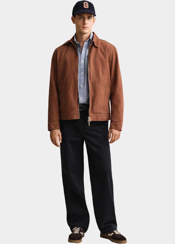 Gant Overhemd heren Blauw Overoverhemd van linnenmix 3250082/442