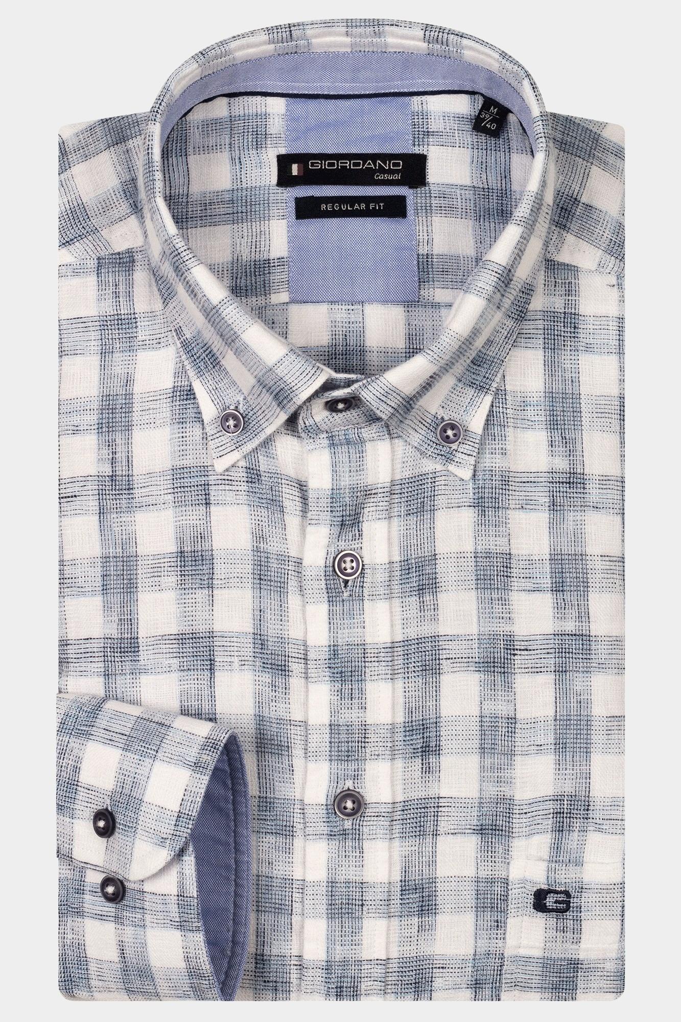 Giordano Casual hemd lange mouw Blauw Ivy long sleeve button down l 517320/61