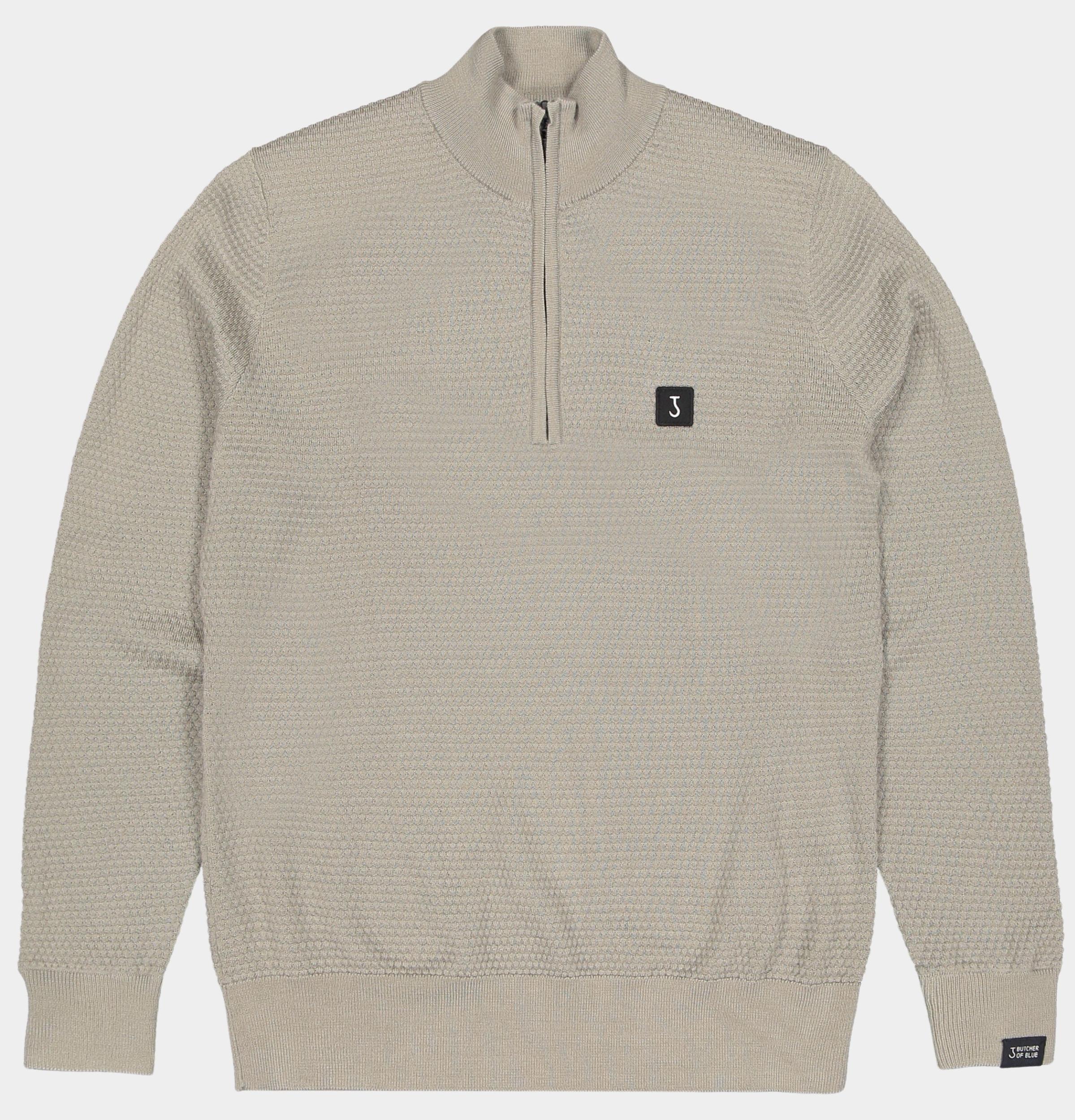 Butcher of Blue Half Zip Groen Structure Halfzip M2526003/756