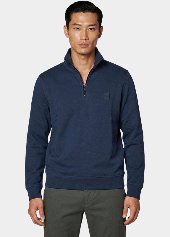 BOSS Orange half zip sweater heren Blauw Zetrust 10234591 01 50468926/464