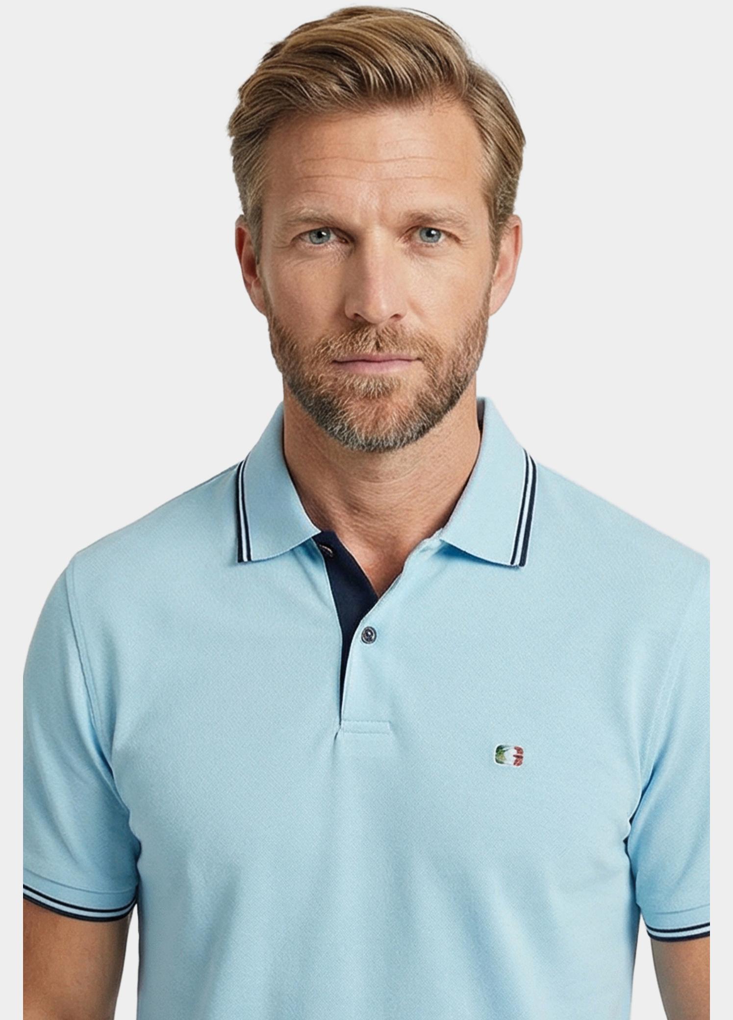 Giordano Polo heren Blauw Nico Signature Polo SS Two-Pl 616587/65