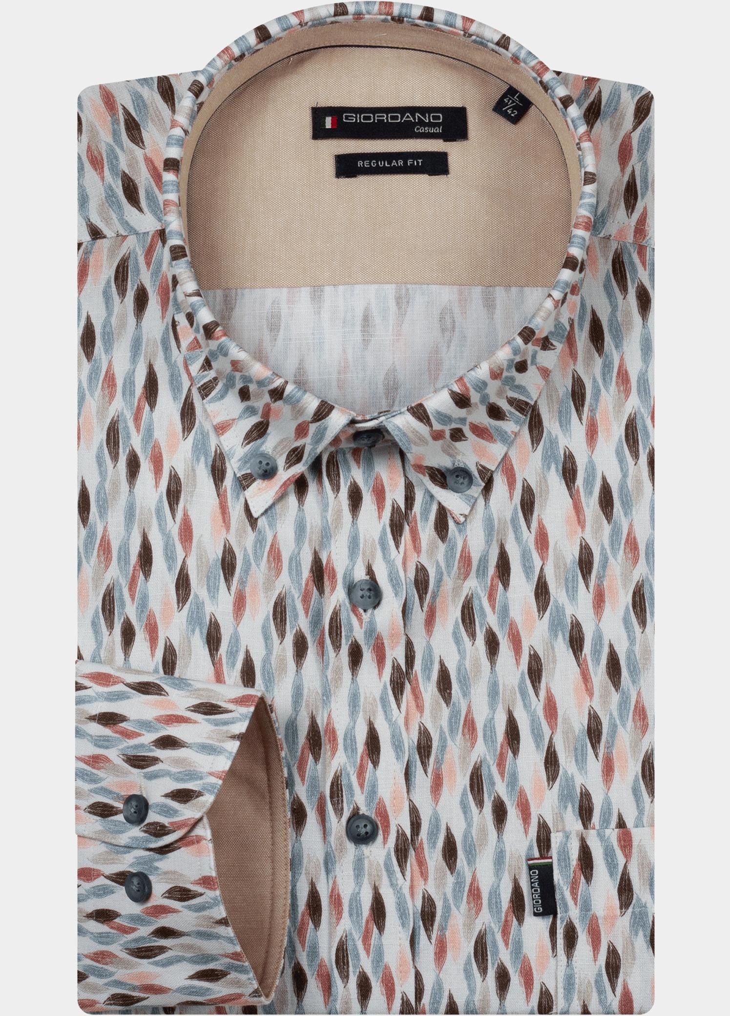 Giordano Overhemd heren Roze Ivy Long Sleeve Button Down L 617073/50