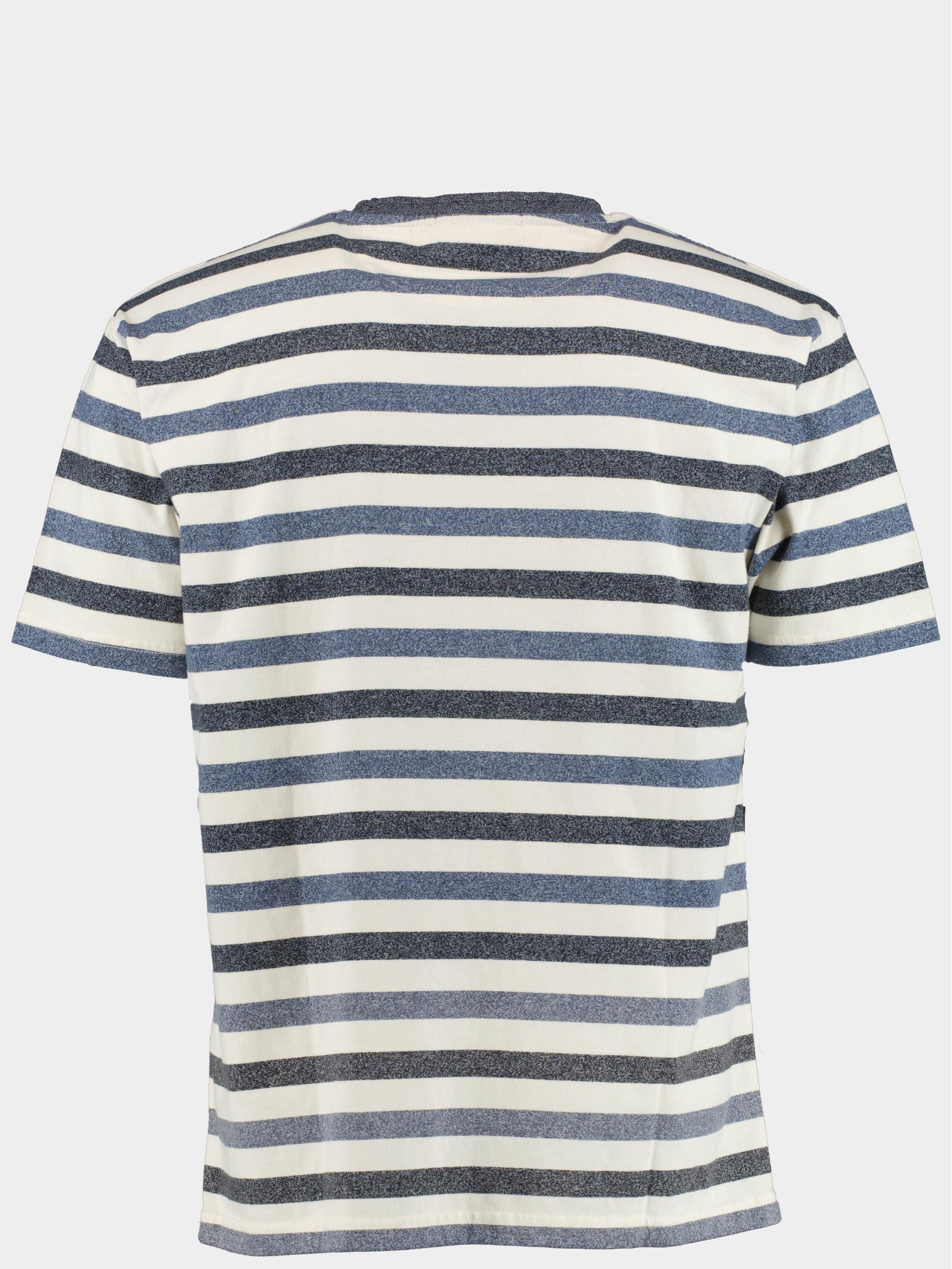 Scotch & Soda T-shirt korte mouw Blauw Washed yarn dye stripe T-shirt 174168/6057