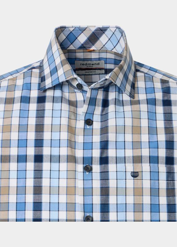 Redmond Overhemd heren Blauw Slub 261035990/100