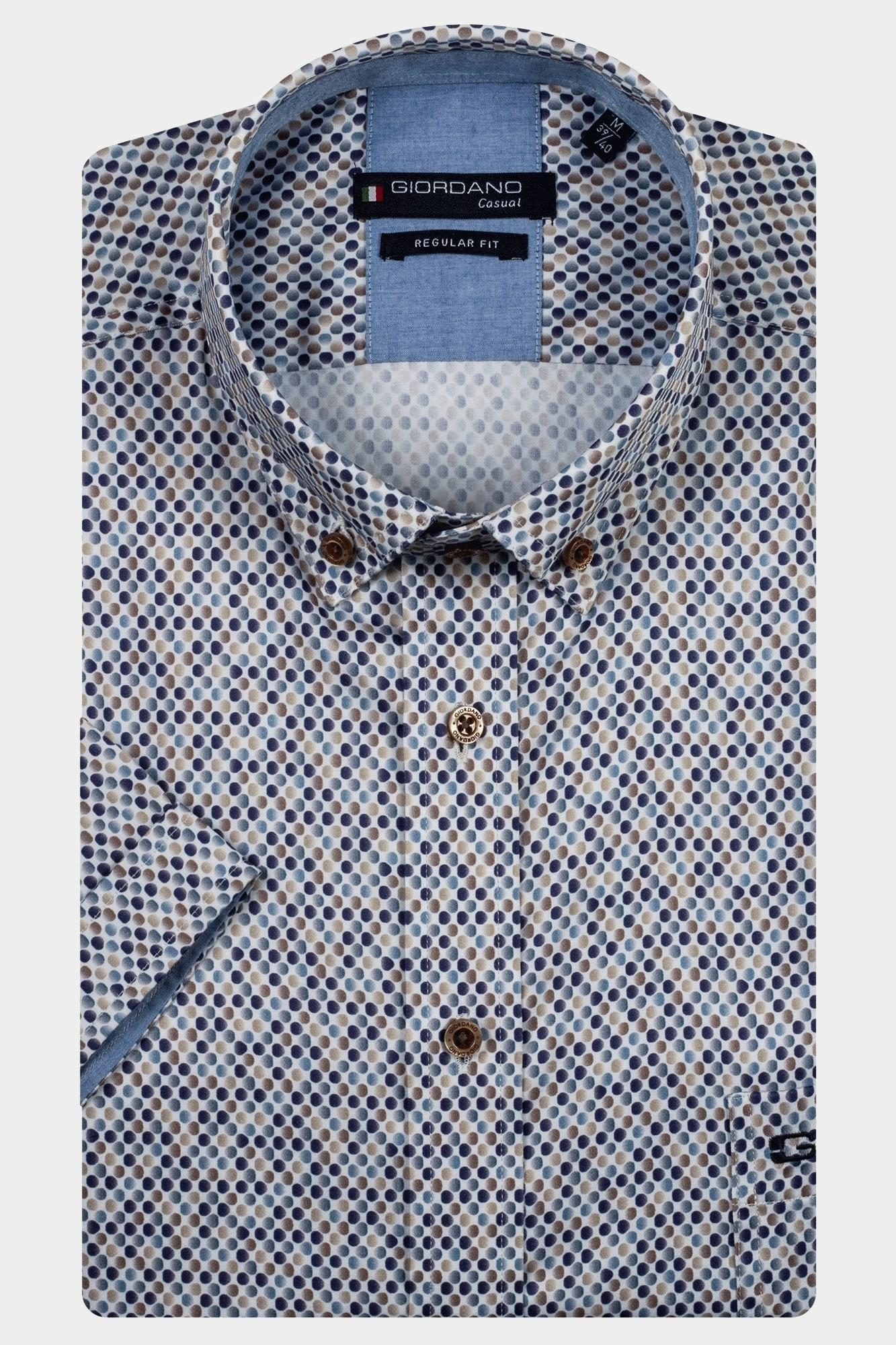 Giordano Casual hemd korte mouw Blauw League short sleeve button do 516027/60