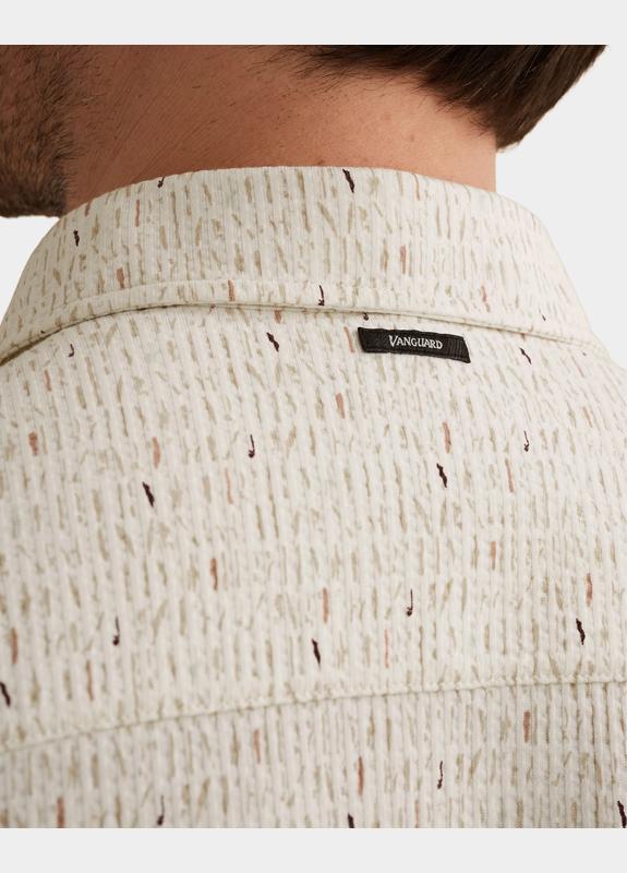 Vanguard Casual hemd korte mouw Wit Short Sleeve Shirt Print on S VSIS2604266/7004