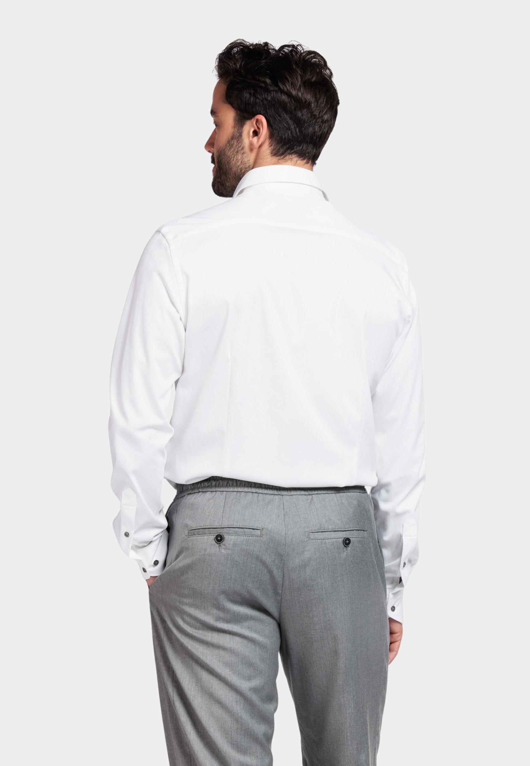 Giordano Casual hemd lange mouw Wit Maggiore long sleeve semi cut NOS7878/10