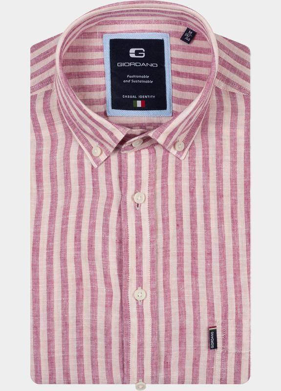 Giordano Overhemd heren Roze Brando Long Sleeve Button Dow 617829/50
