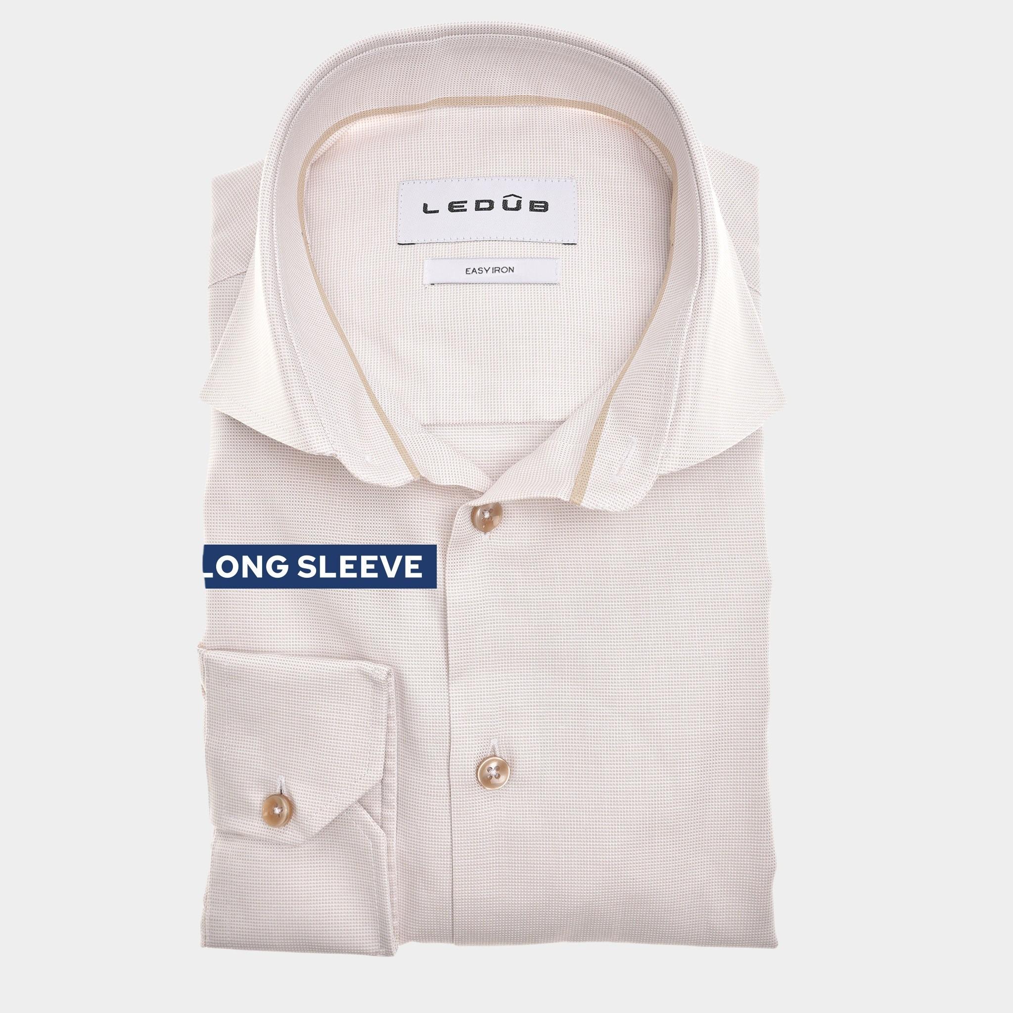 Ledub Overhemd extra lange mouw Bruin  0142828/620-000-000