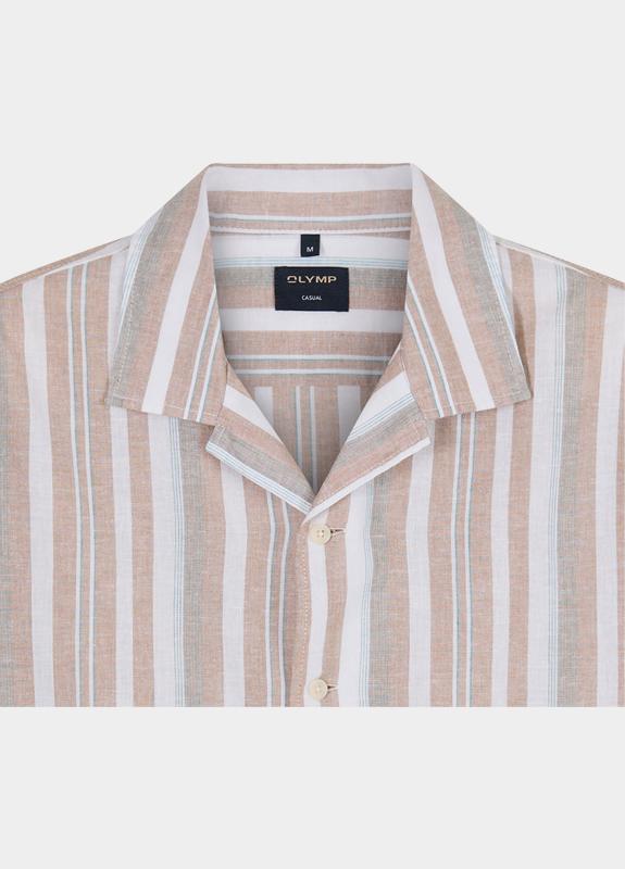 Olymp overhemd korte mouw heren Bruin Casual 408412/28