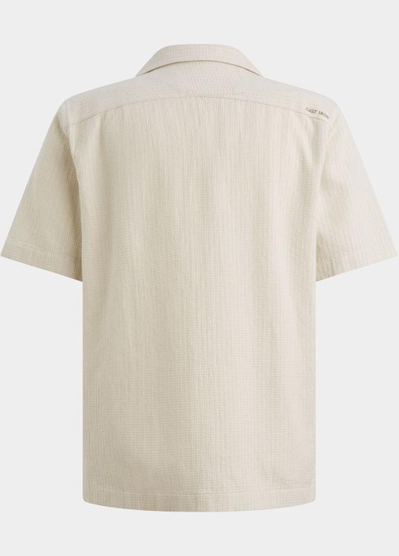 Cast Iron Casual hemd korte mouw Blauw Short Sleeve Shirt Yarn dye s CSIS2605280/7041