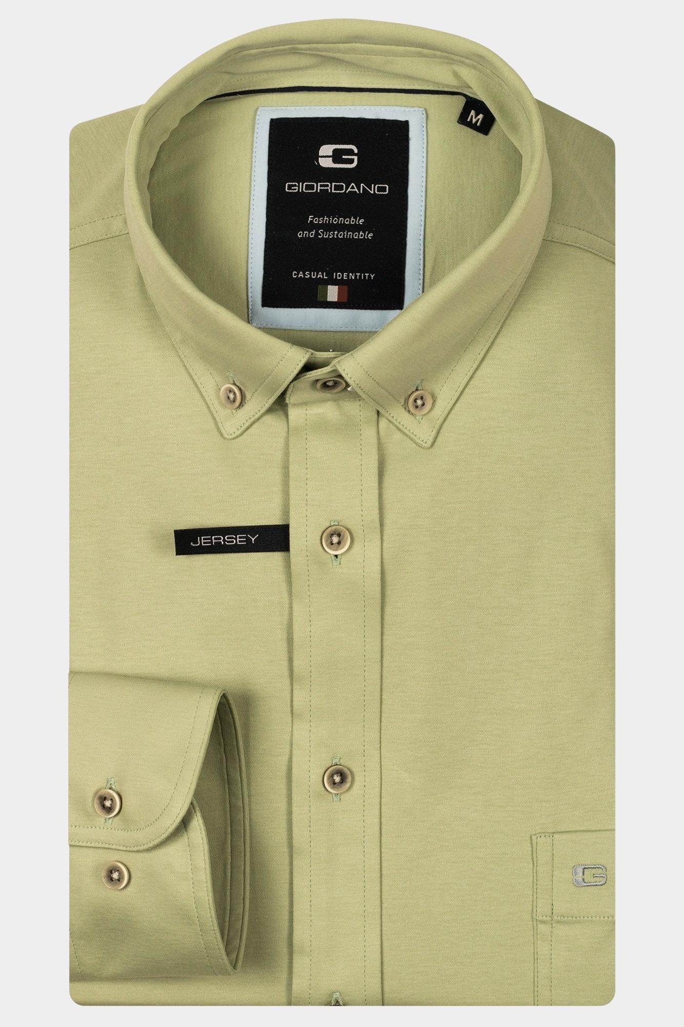 Giordano Casual hemd lange mouw Groen Ivy long sleeve button down L 517078/71