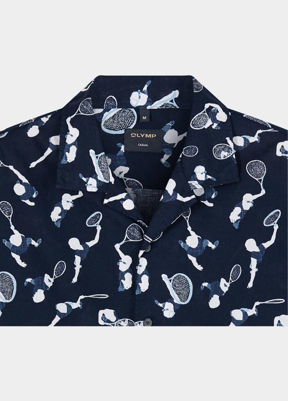 Olymp overhemd korte mouw heren Blauw Casual 407612/18