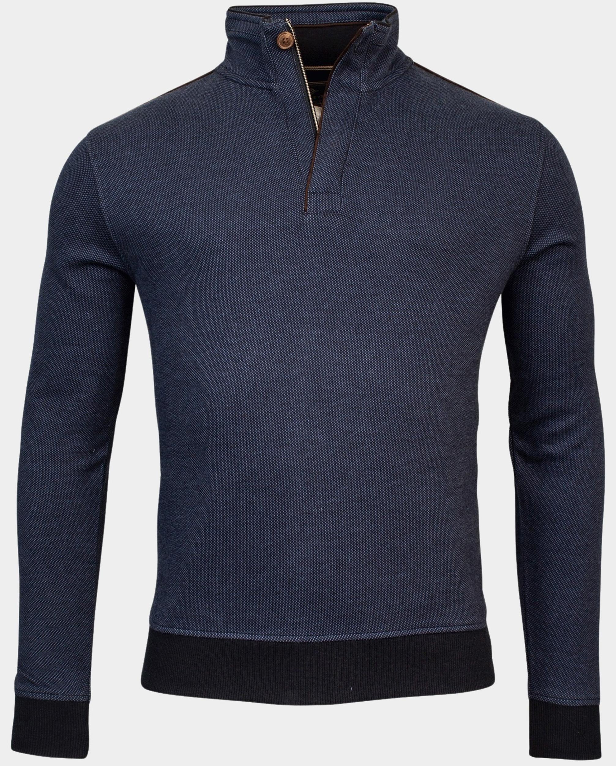 Baileys Sweater Blauw Sweatshirt 1/2 zip 323185/63