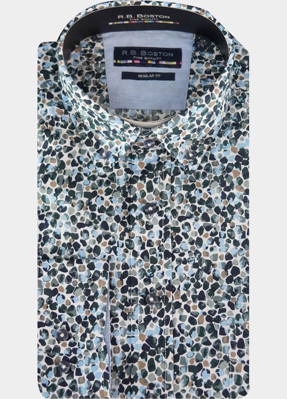 R.B. Boston Casual hemd lange mouw Groen Franklin LS Button Down 527670/711