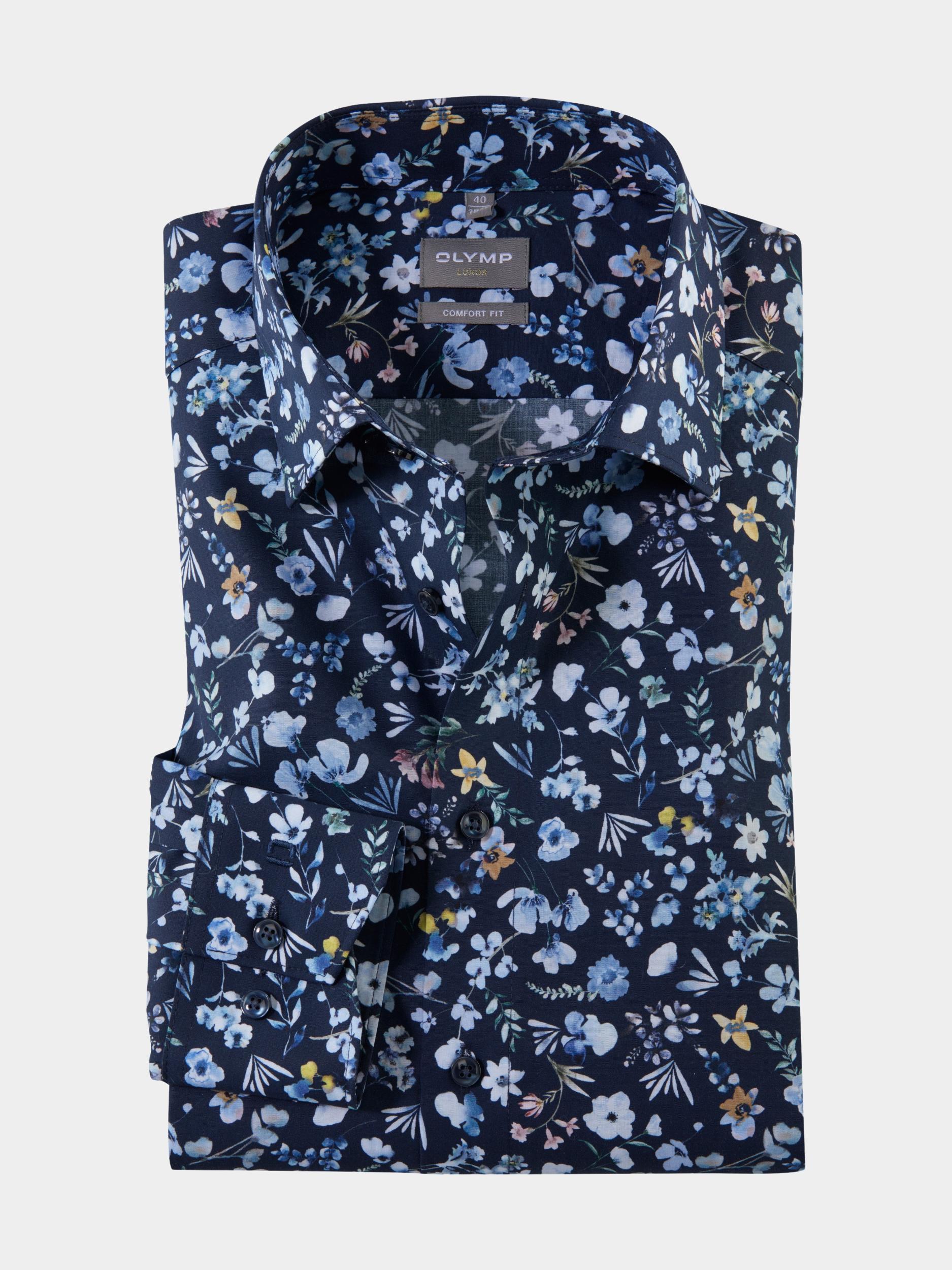 Olymp Business hemd lange mouw Blauw Luxor 105674/18