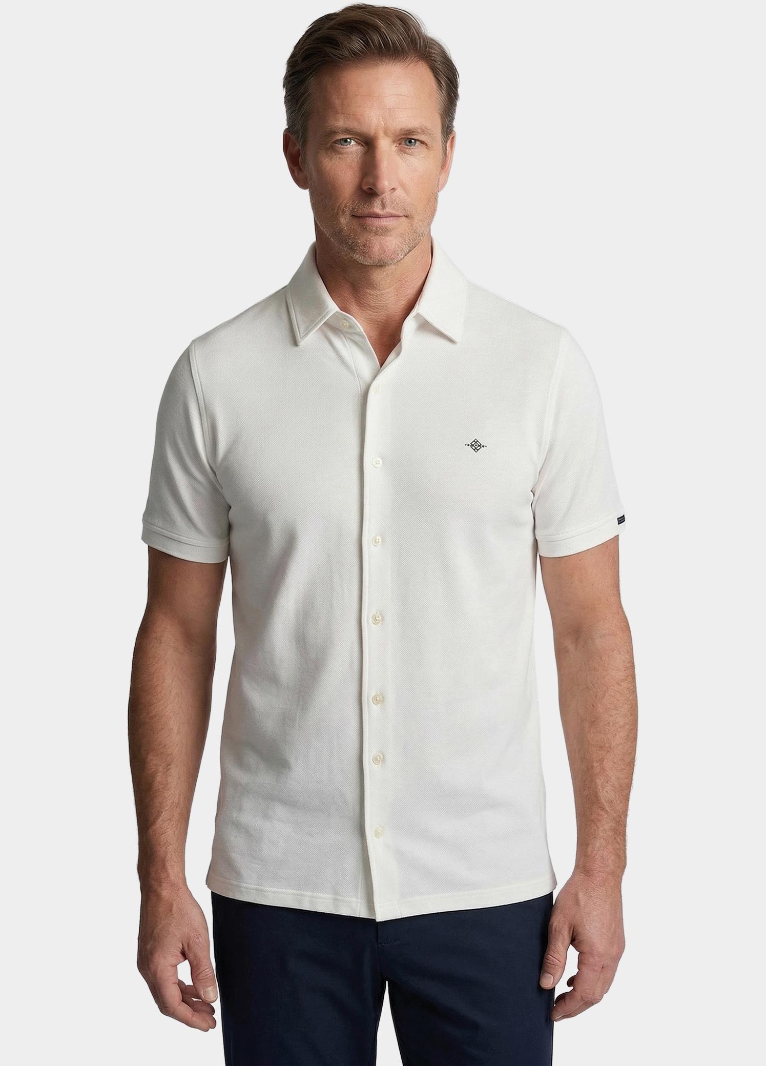 Baileys overhemd korte mouw heren Beige Poloshirt -overall buttons  2 615274/11