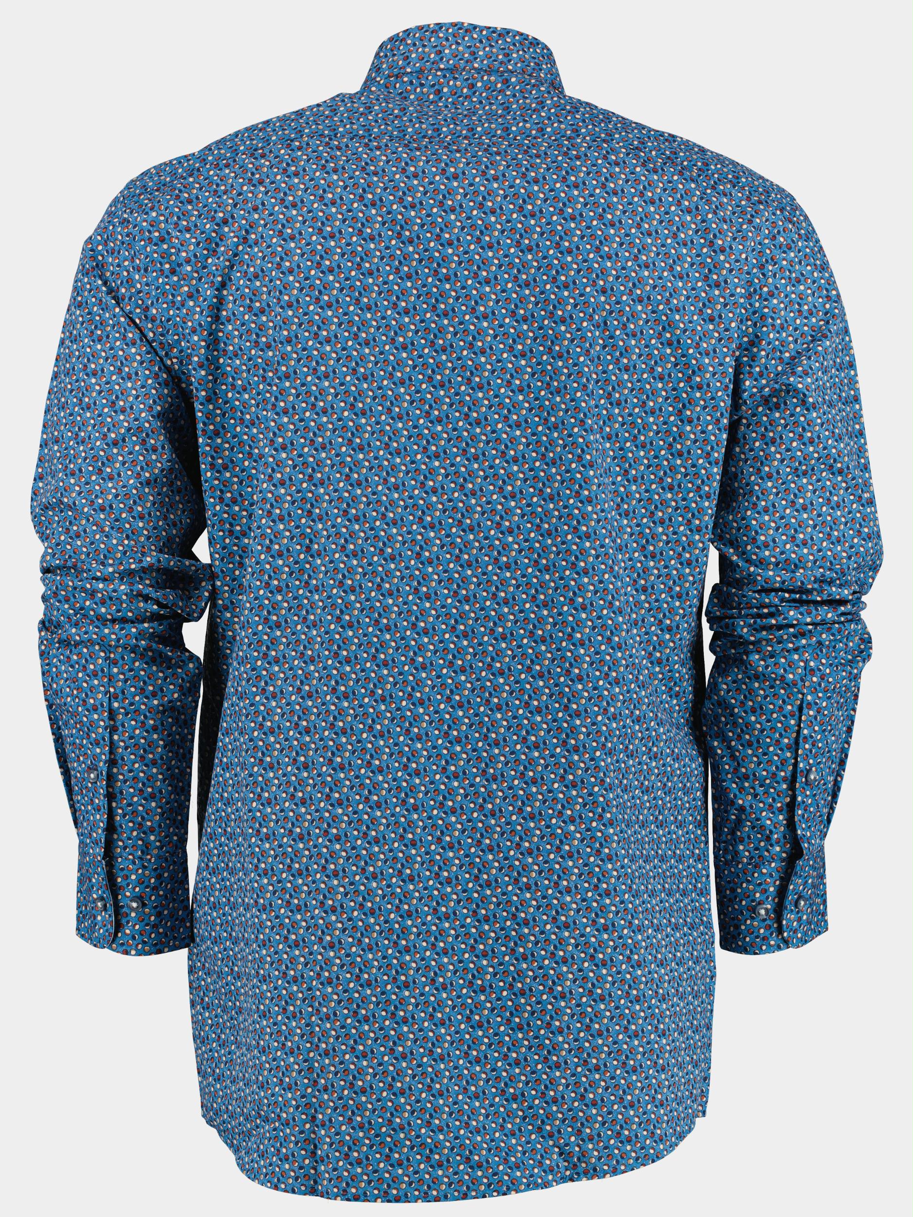 R.B. Boston Casual hemd lange mouw Blauw regular fit 227670/325