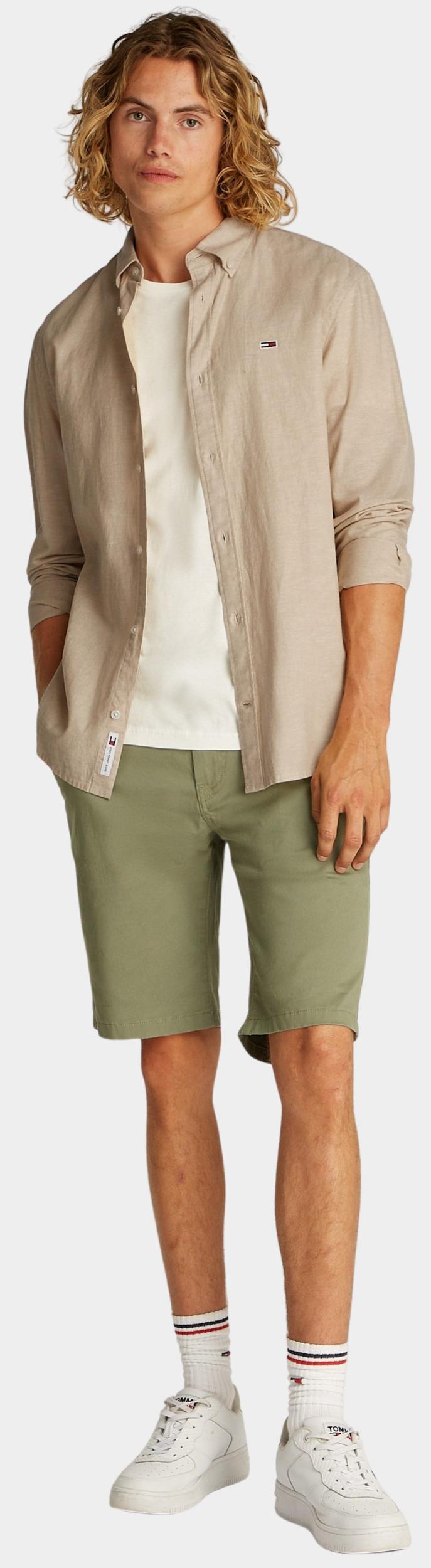 Tommy Jeans Casual hemd lange mouw Beige TJM REG LINEN BLEND LS SHIRT DM0DM20875/ACT