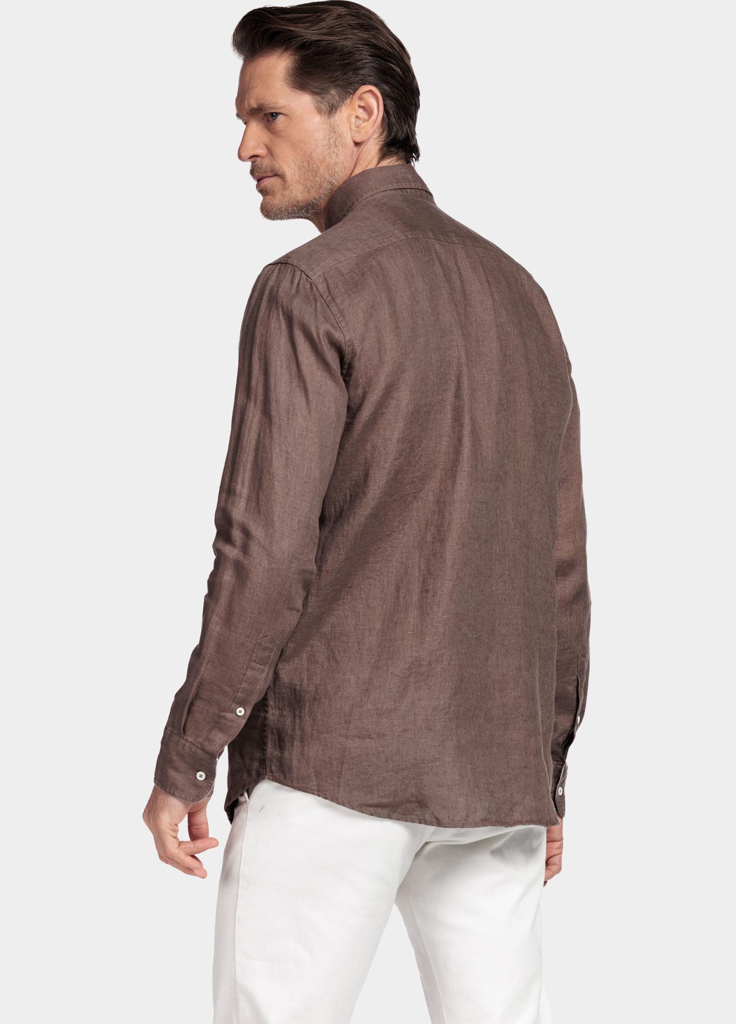 Giordano Overhemd heren Bruin Ivy Long Sleeve Button Down S 617009/80