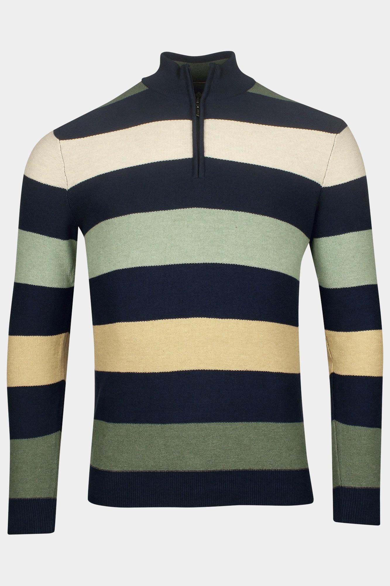 Baileys Half Zip Groen Pullover 1/2 zip  2-tone y/d 518463/725