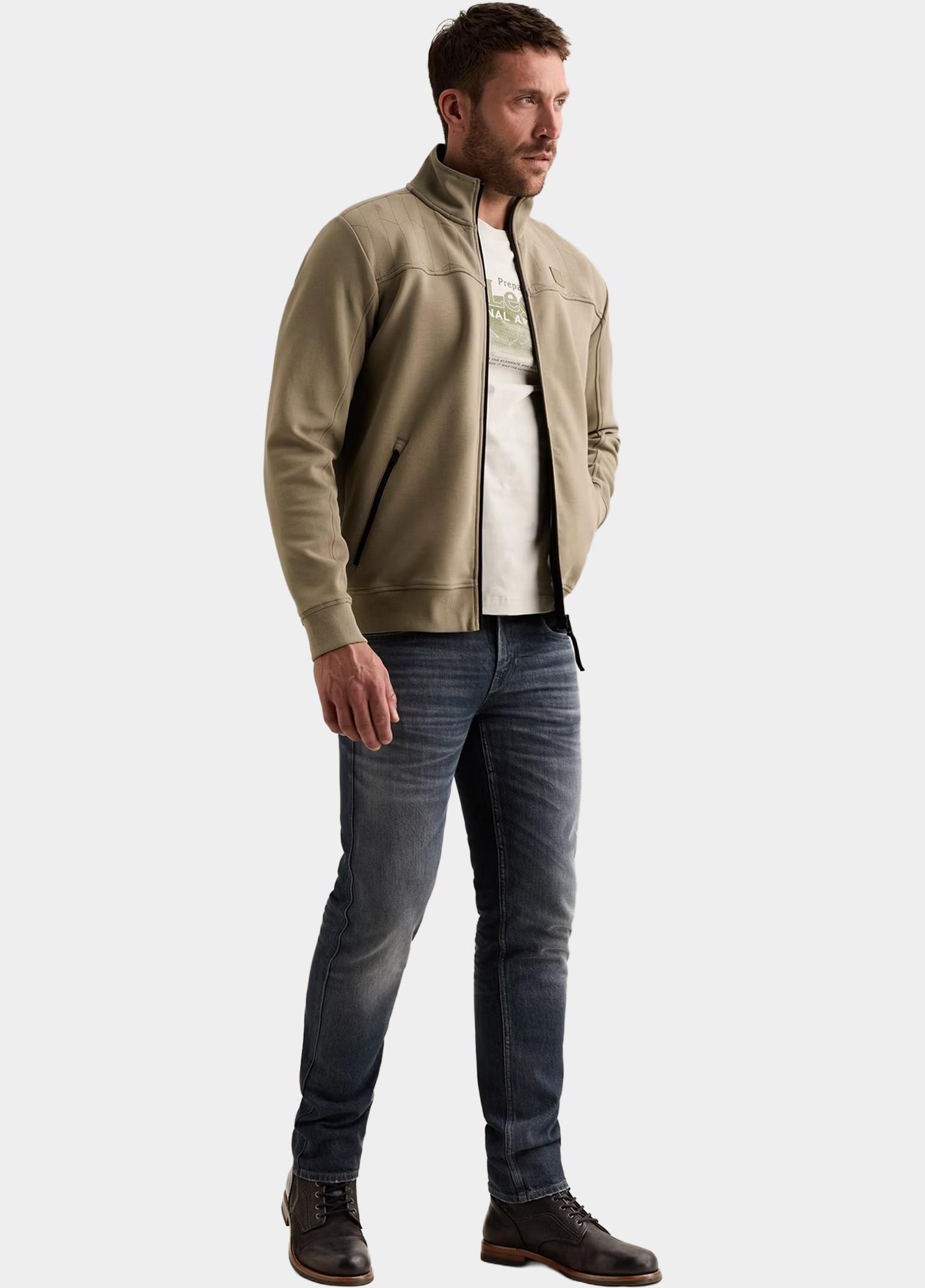 PME Legend sweatvest heren Beige Zip jacket interlock sweat PSW2608437/6485