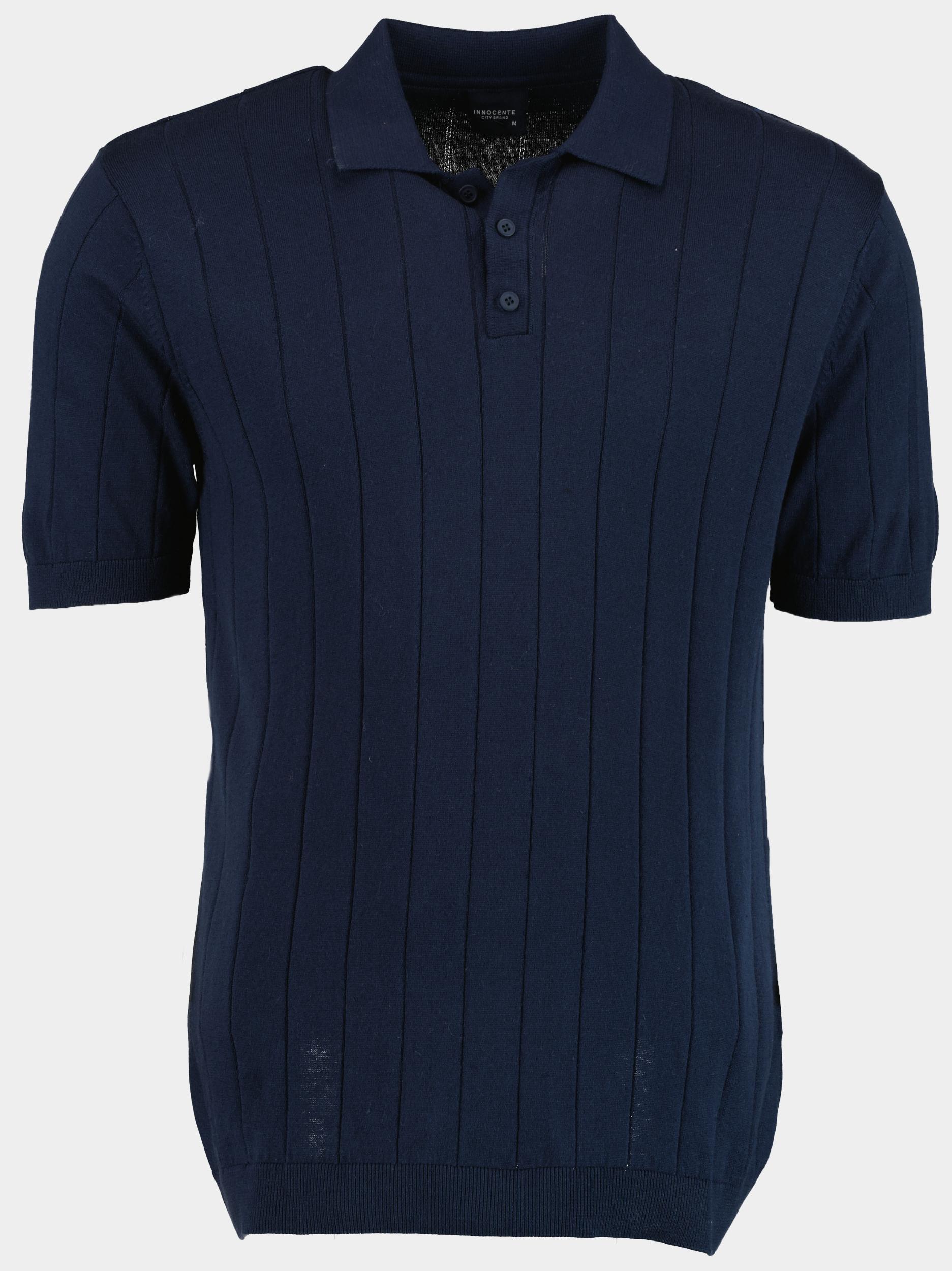 Bos Polo korte mouw Blauw met getrokken naald 313/3527