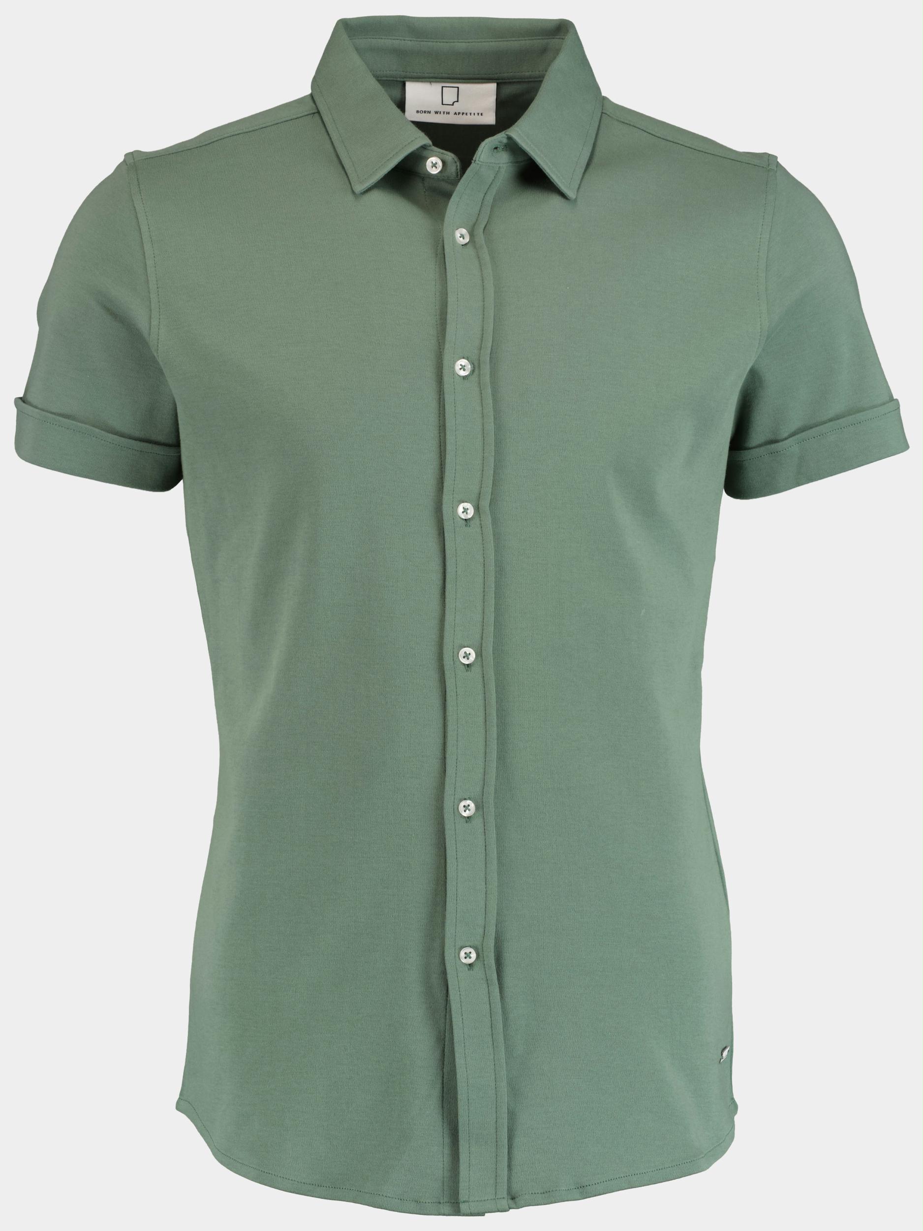 Born With Appetite Casual hemd korte mouw Groen Earl Shirt Sl 22108EA28/903 dusty green