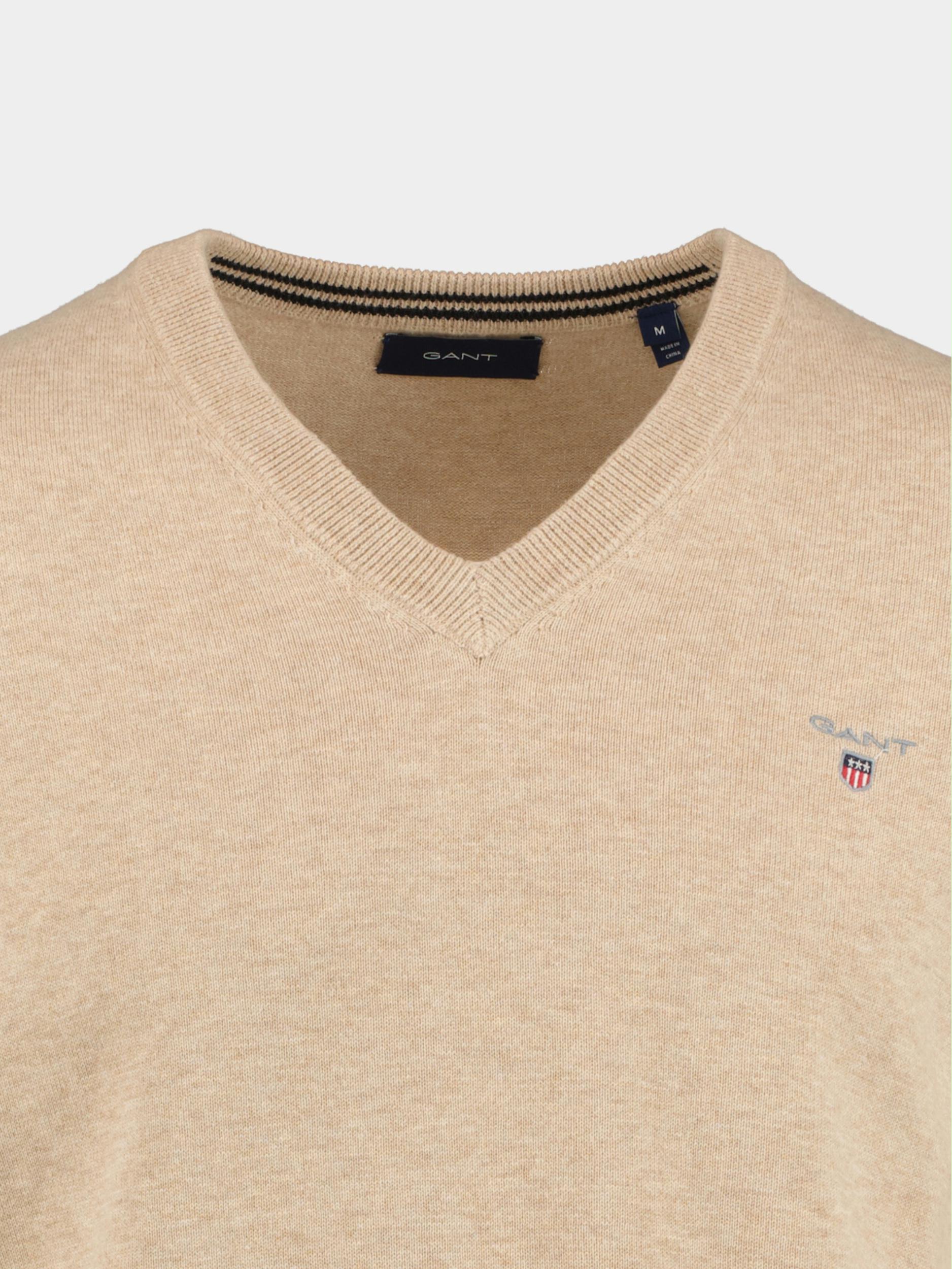 Gant Pullover Beige Classic Cotton V-Neck 8030552/287