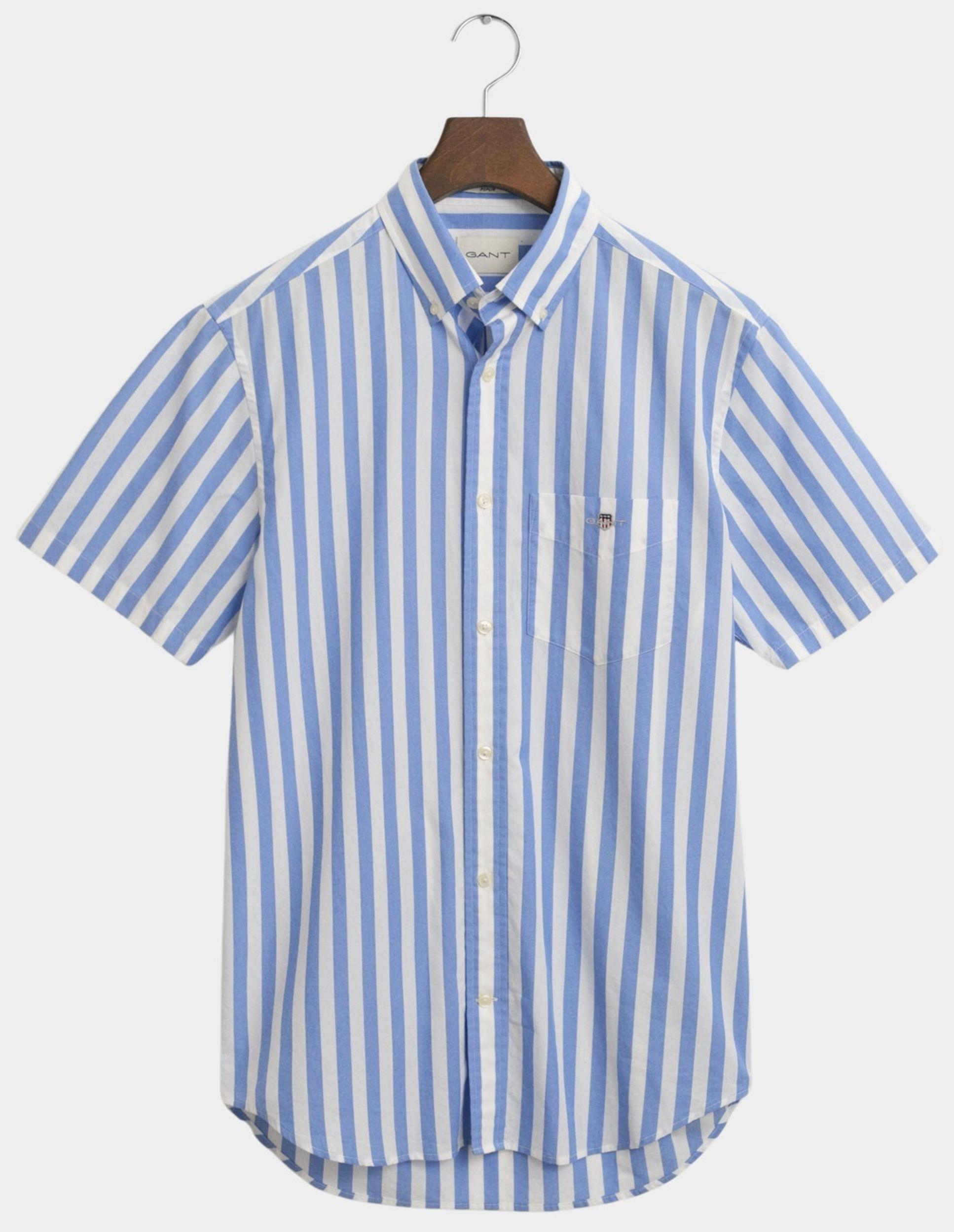 Gant Casual hemd korte mouw Blauw REG CLASSIC POPLIN STRIPE SS 3250142/419