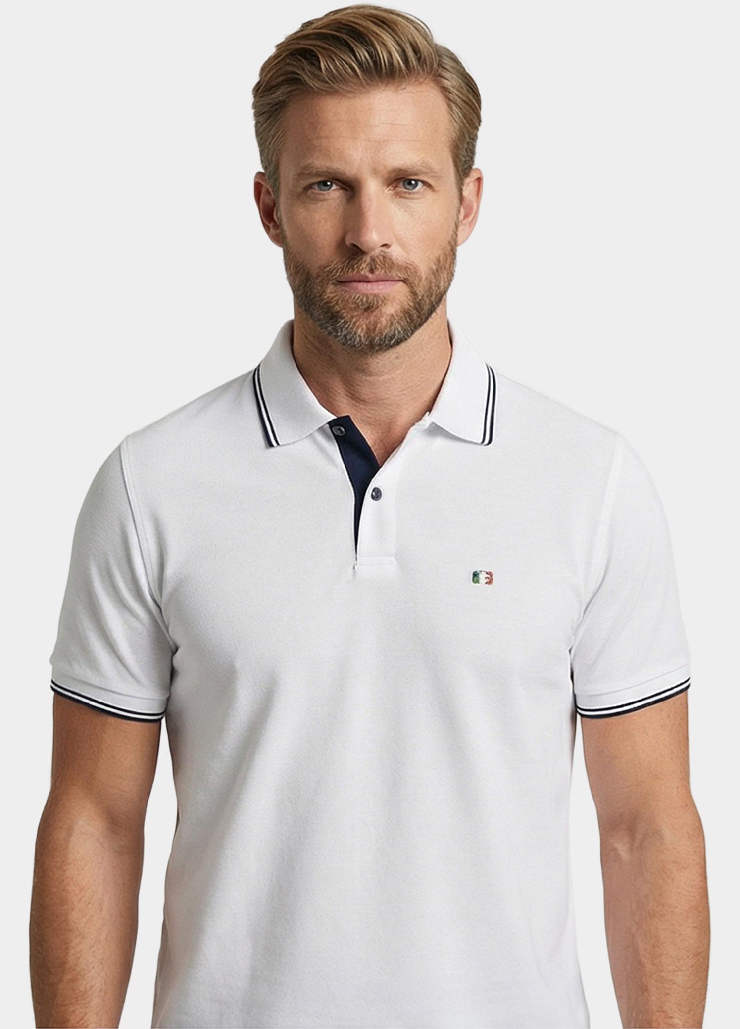 Giordano Polo heren Wit Nico Signature Polo SS Two-Pl 616587/10