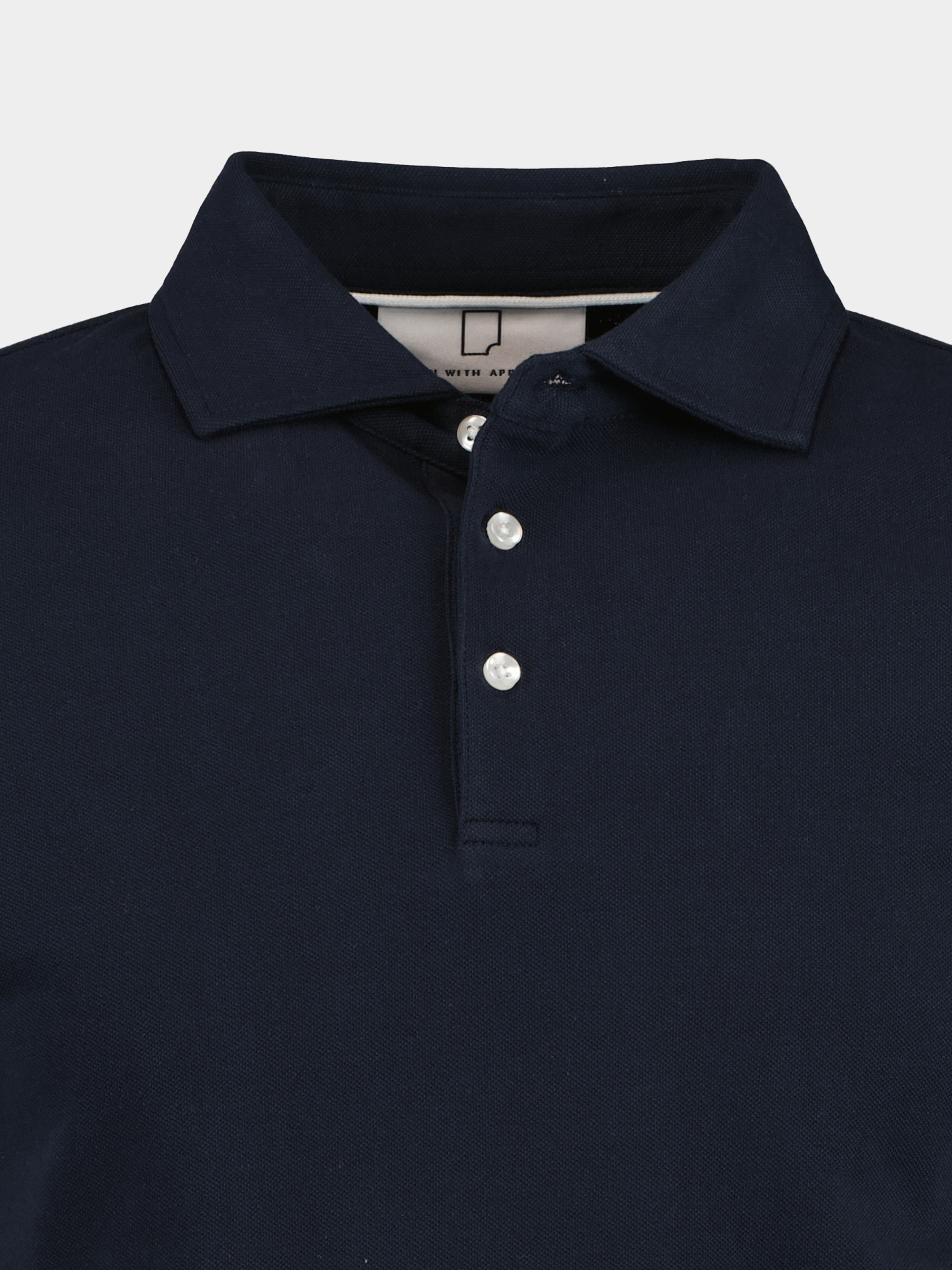 Born With Appetite Polo lange mouw Blauw Erno Polo Fine Pique Longslee 23108ER23/290 navy