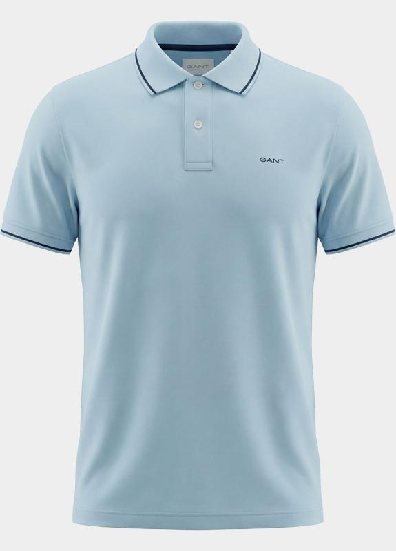 Gant Polo heren Blauw Tipped Piqué Polo Shirt 2062034/457