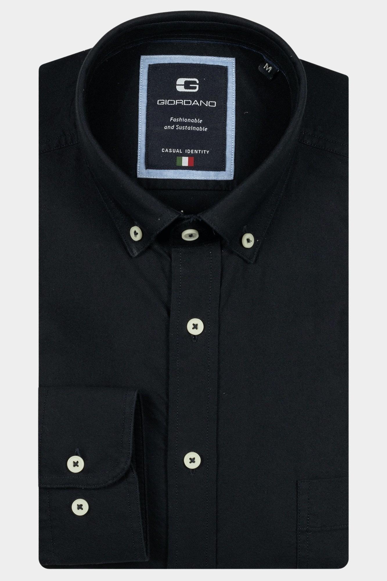 Giordano Casual hemd lange mouw Blauw Brando long sleeve button dow 527007/60