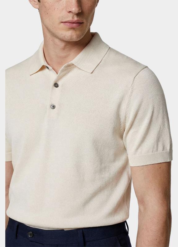 Born With Appetite Polo heren Wit Wolf Knitted Polo Ss BWA26106WO51/1002