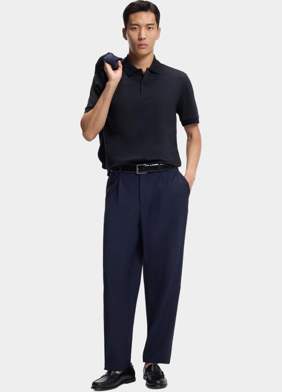 BOSS Black Polo korte mouw Blauw H-Parlay 247 10277921 01 50554185/404