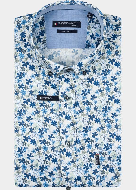 Giordano overhemd korte mouw heren Groen League Short Sleeve Button Do 616023/70