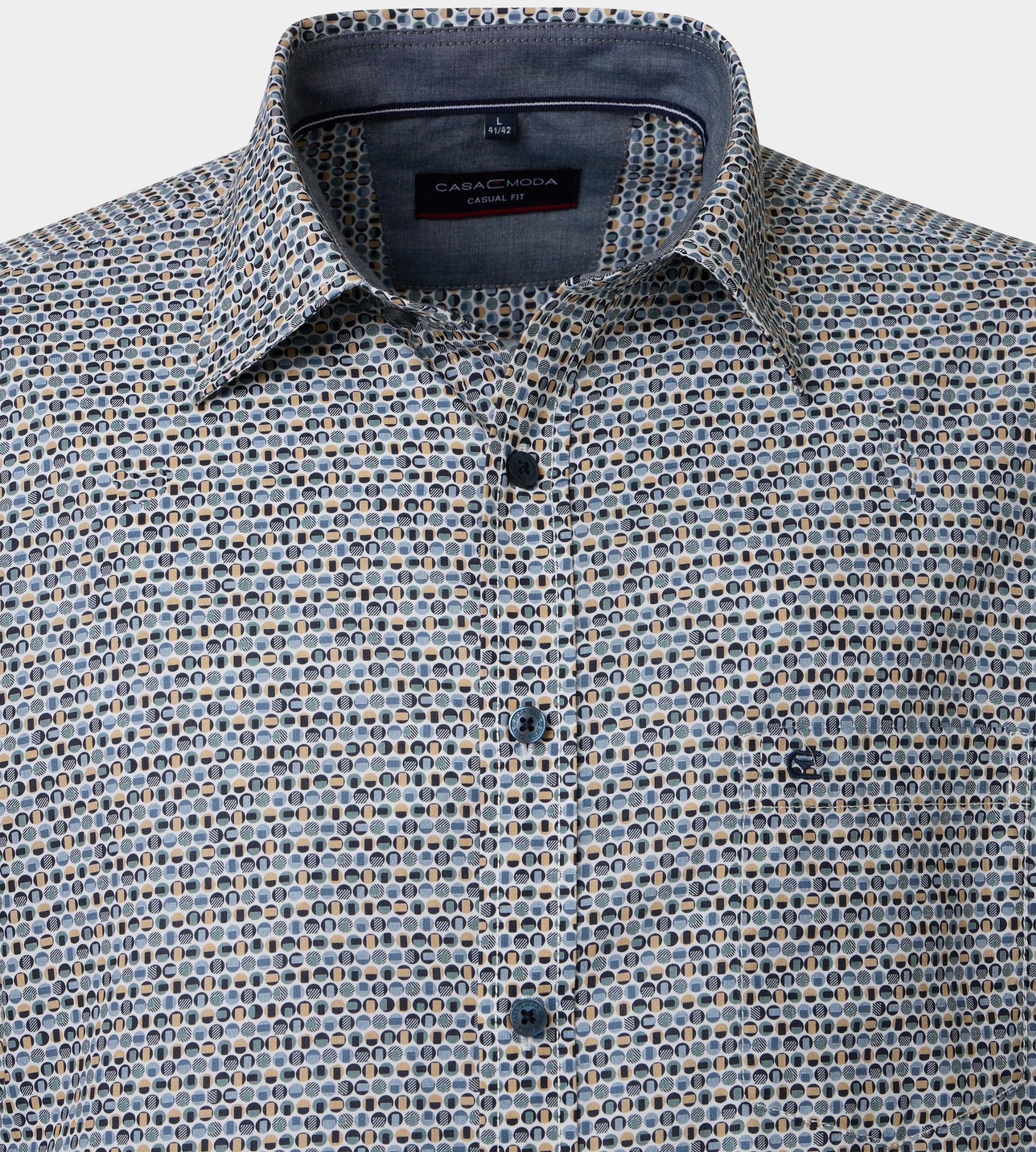 Casamoda Casual hemd lange mouw Blauw Kent Casual Fit 454390400/100