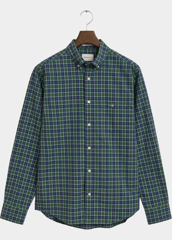 Gant Casual hemd lange mouw Groen Reg Classic Poplin Check 3250213/338