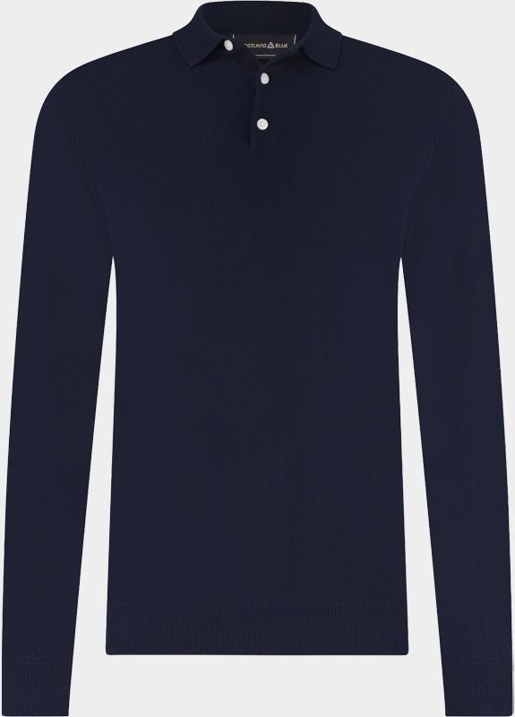 Scotland Blue Polo lange mouwen heren Blauw Plince Polo Pull SPE26105PL07SB/4001