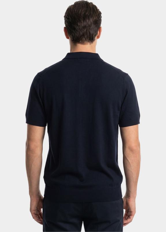 Born With Appetite Polo heren Blauw Dan Knitted Polo Ss BWA00006DA31/4001