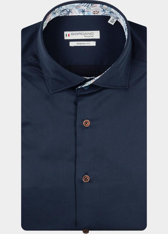 Giordano Overhemd heren Blauw Locarno Long Sleeve Semi Cuta 617864/60