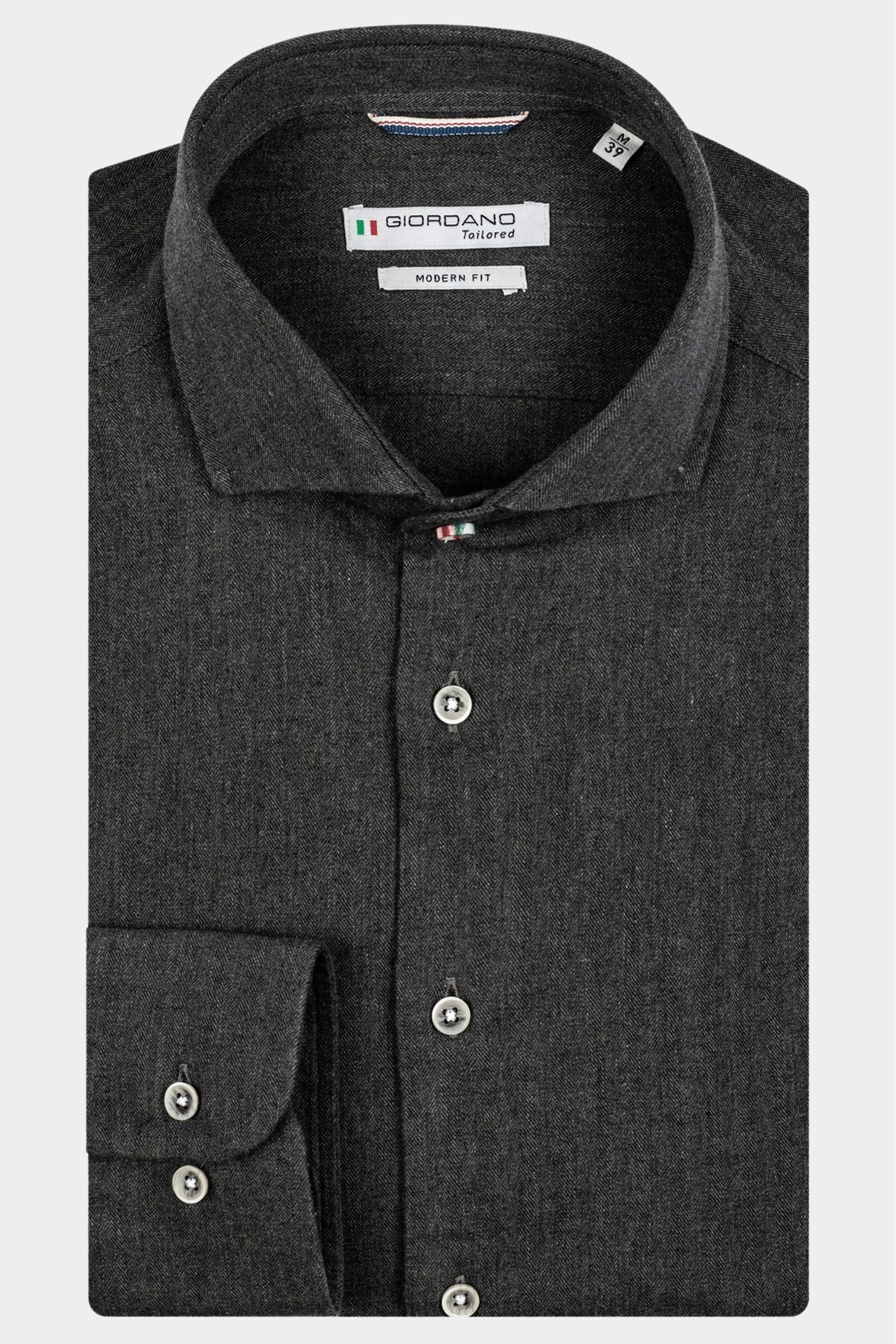 Giordano Casual hemd lange mouw Groen Row 227808/70