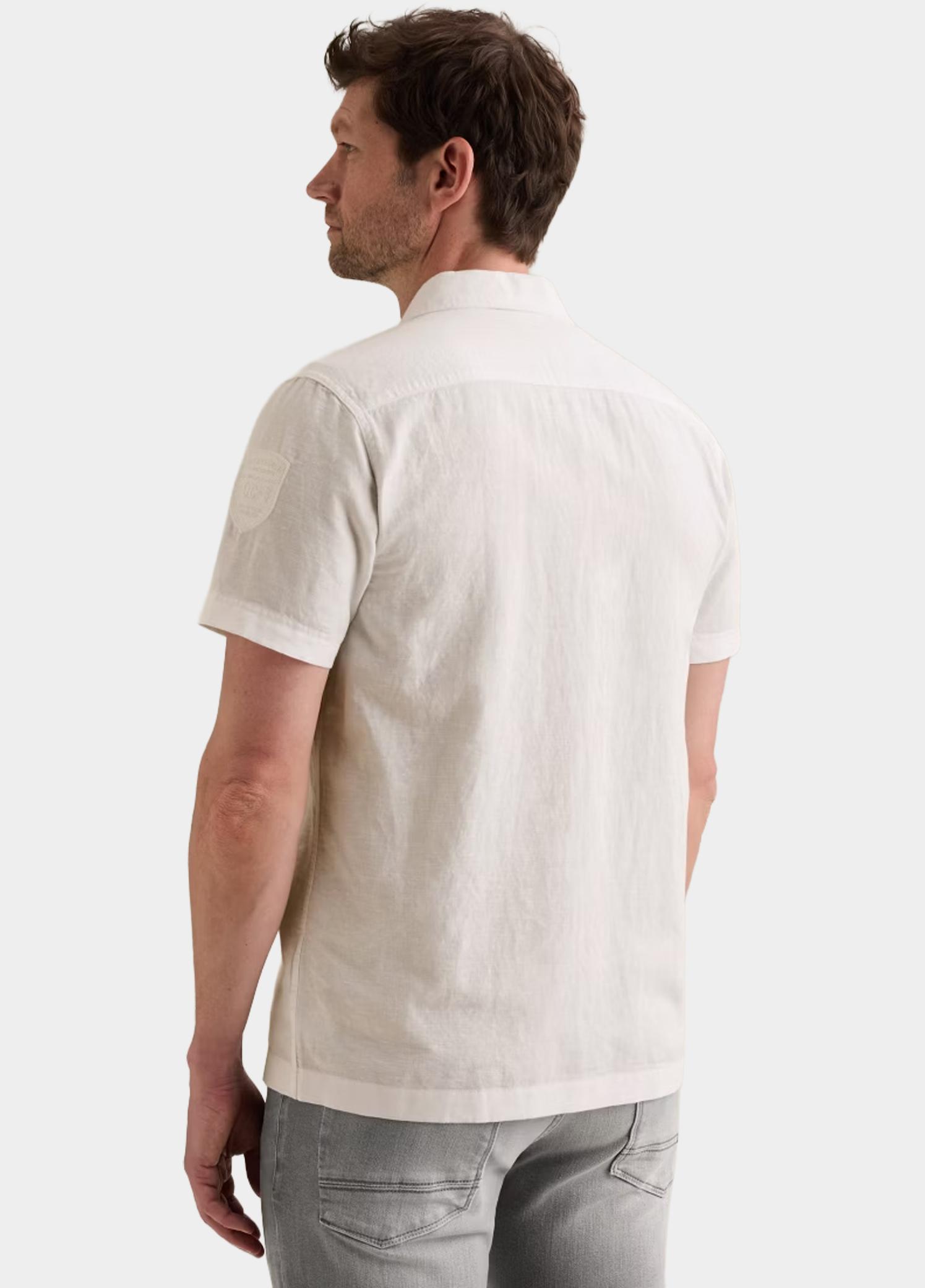 PME Legend Casual hemd korte mouw Wit Short Sleeve Shirt Cotton/lin PSIS2605236/7003