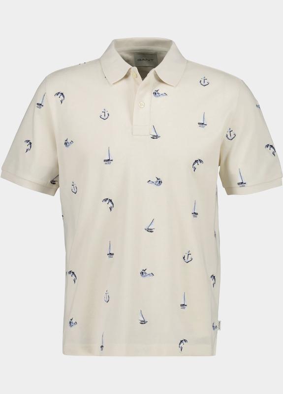 Gant Polo heren Wit Geborduurd poloshirt 2014100/119