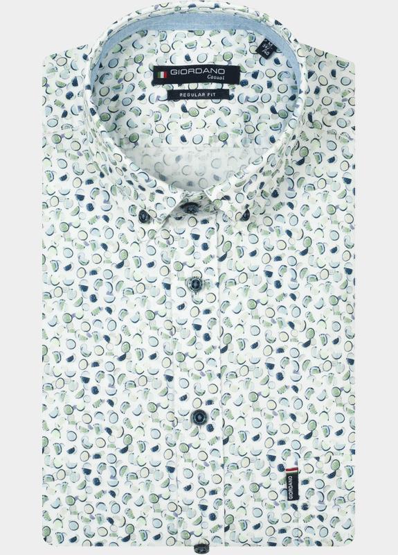 Giordano overhemd korte mouw heren Groen League Short Sleeve Button Do 616030/70