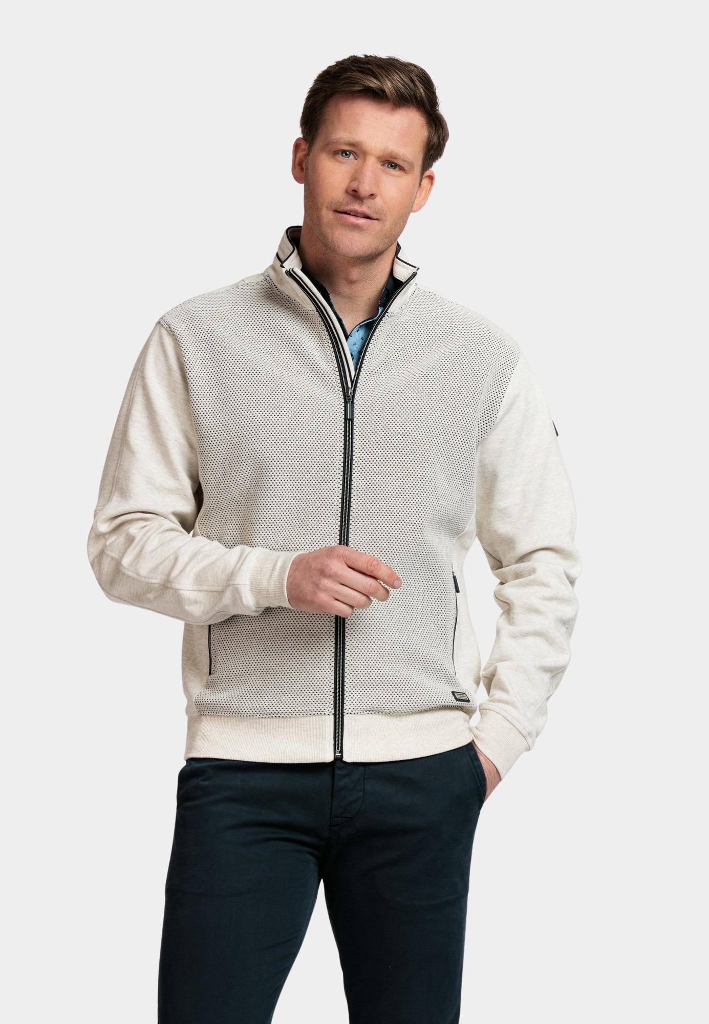 Baileys Vest Beige Sweat Cardigan Zip Front 412239/115