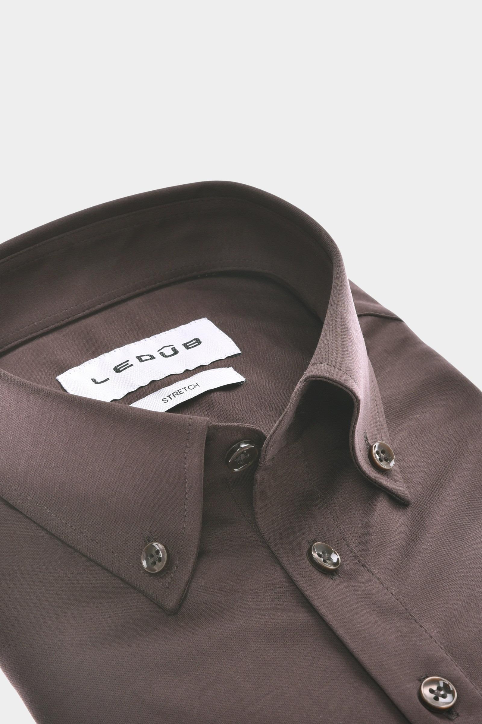 Ledub Polo lange mouw Bruin SFP5 0143231/680-000-000