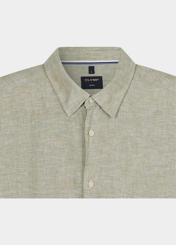 Olymp overhemd korte mouw heren Groen Casual 404012/47